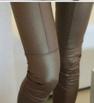 Bronzed Faux Patchwork Leggings