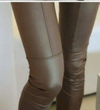 Bronzed Faux Patchwork Leggings