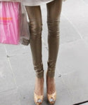 Bronzed Faux Patchwork Leggings