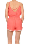Coral Capri Romper