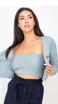 Sky Blue Cardigan/Tube Top Set