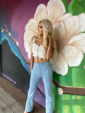 Eyelet Lace-Up Top