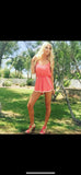 Coral Capri Romper